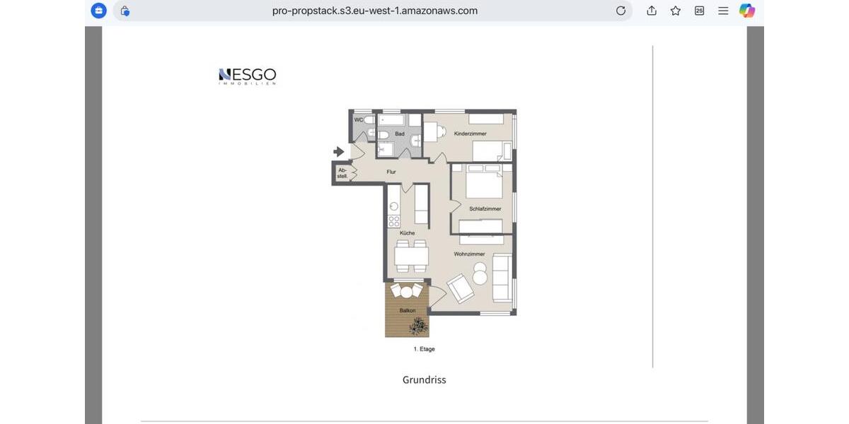 Etagenwohnung Blankenfelde-Mahlow Mahlow - 3 Zimmer, 83 m&sup2;, 1.280&euro; | Angebot:26552248