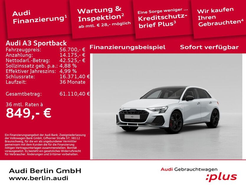 Audi A3 6.001 km 56.700 € Berlin 12489