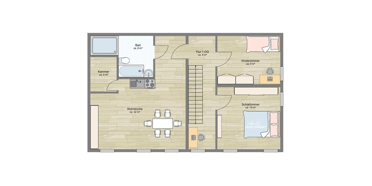 Maisonettenwohnung Nauen - 4 Zimmer, 95 m&sup2;, 1.190&euro; | Angebot:26255286