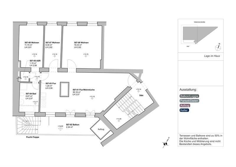 Etagenwohnung Berlin Mitte - 3 Zimmer, 89 m&sup2;, 624.000&euro; | Angebot:26128834