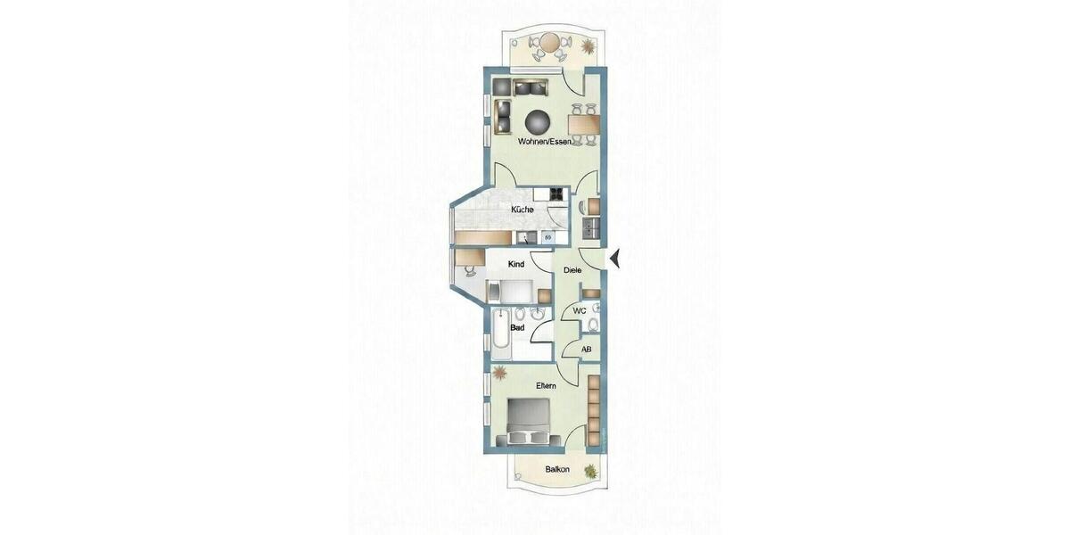 Etagenwohnung Kleinmachnow - 3 Zimmer, 86 m&sup2;, 405.000&euro; | Angebot:26411490