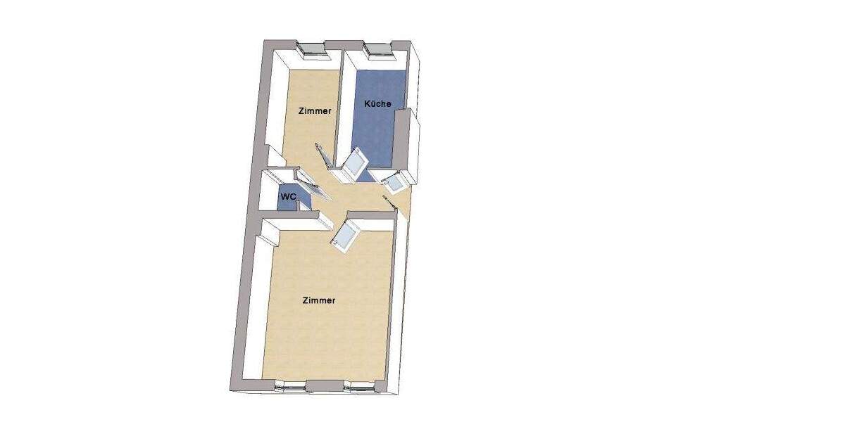 Etagenwohnung Berlin Kreuzberg - 2 Zimmer, 47 m&sup2;, 245.000&euro; | Angebot:25210548