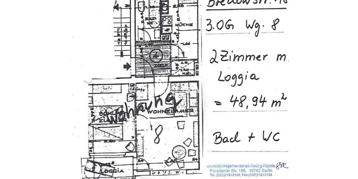 Etagenwohnung Berlin Moabit - 2 Zimmer, 48 m&sup2;, 390&euro; | Angebot:25987873