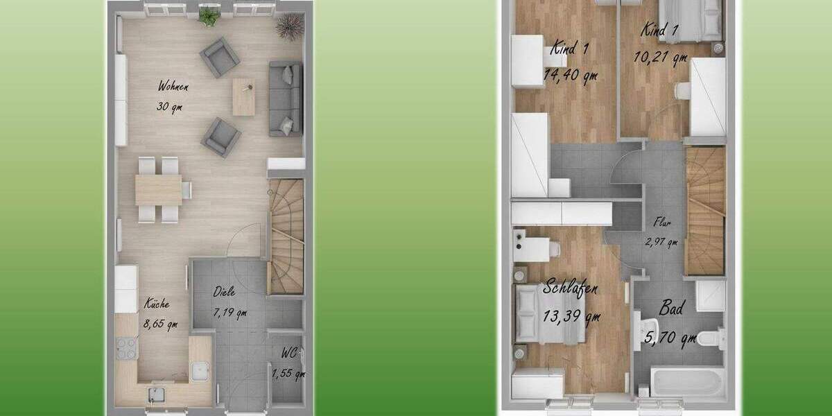 Reihenmittelhaus Werder (Havel) - 5 Zimmer, 124 m&sup2;, 419.000&euro; | Angebot:25688516