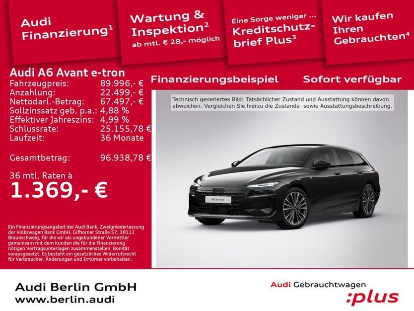 Audi A6 e-tron 6.001 km 89.996 € Berlin 12489