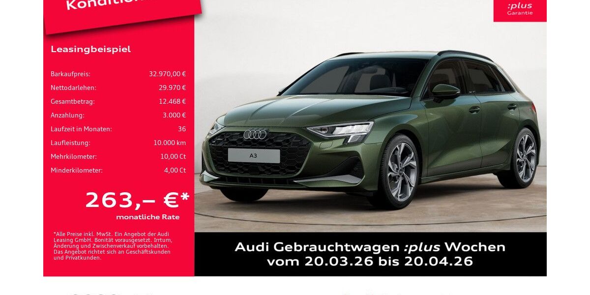 Audi A3 9.572 km 32.970 &euro; Potsdam 14482