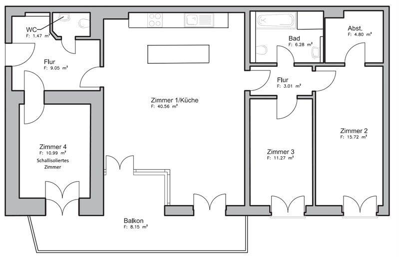Etagenwohnung Berlin Mitte - 4 Zimmer, 111 m&sup2;, 995.000&euro; | Angebot:26641909