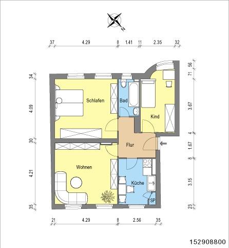 Etagenwohnung Seddiner See - 3 Zimmer, 61 m&sup2;, 550&euro; | Angebot:25251232