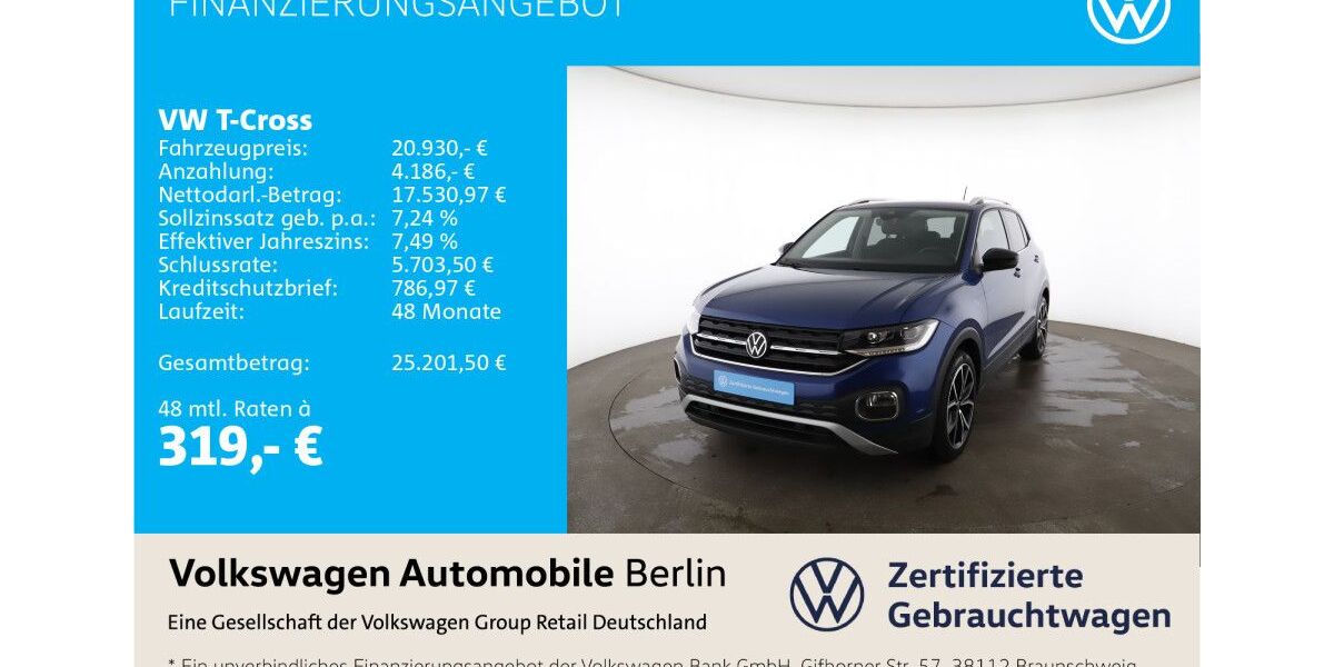 VW T-Cross 47.666 km 20.443 &euro; Berlin 12681