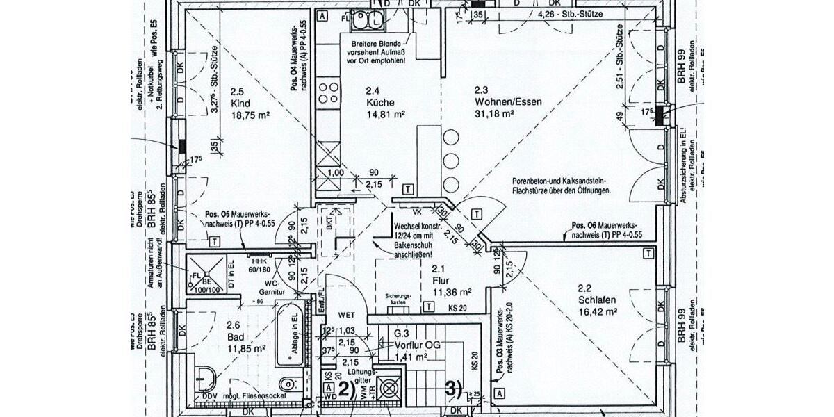 Etagenwohnung Brieselang - 3 Zimmer, 104 m&sup2;, 1.700&euro; | Angebot:26245213