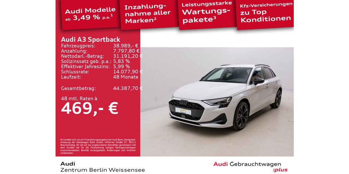 Audi A3 10.000 km 37.489 &euro; Berlin 13088