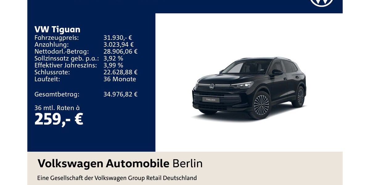 VW Tiguan 17.899 km 31.930 &euro; Berlin 12681