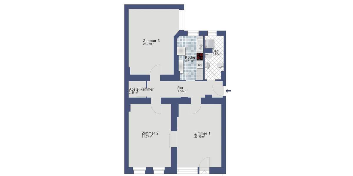Gewerbeobjekt Berlin Charlottenburg - 3 Zimmer, 94 m&sup2;, 1.850&euro; | Angebot:25739887