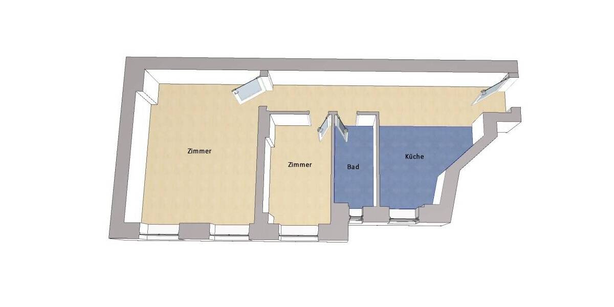 Etagenwohnung Berlin Friedrichshain - 2 Zimmer, 50 m&sup2;, 345.000&euro; | Angebot:26656727