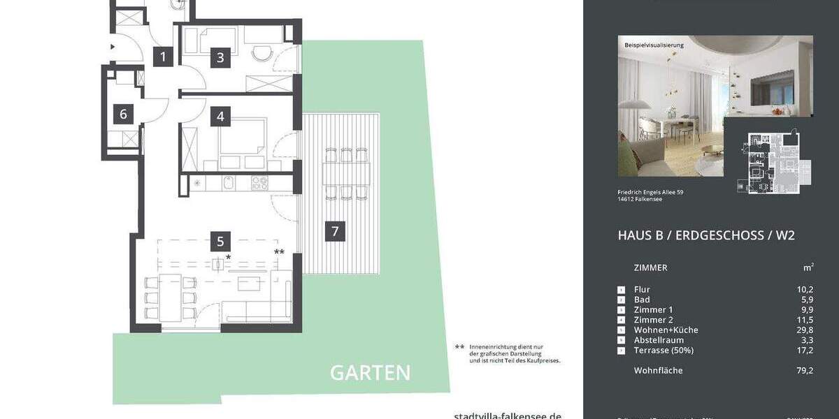 Etagenwohnung Falkensee - 3 Zimmer, 80 m&sup2;, 430.000&euro; | Angebot:25672312