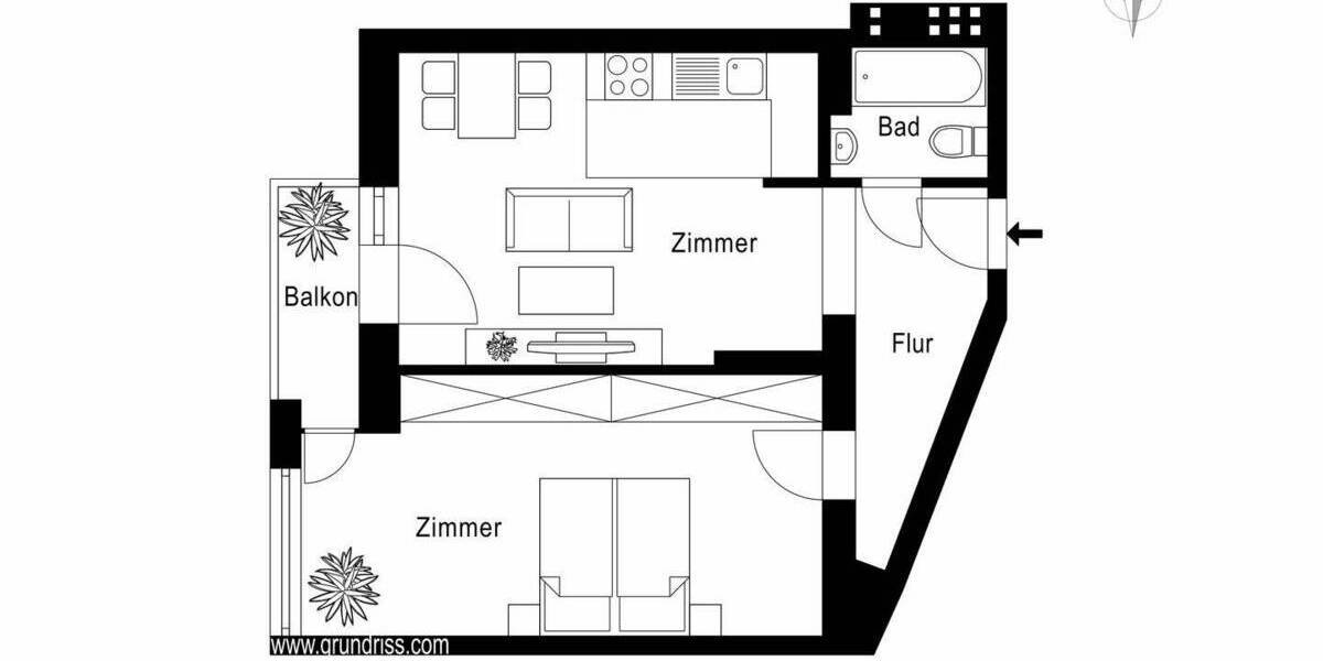 Etagenwohnung Berlin Wilmersdorf - 2 Zimmer, 55 m&sup2;, 465.000&euro; | Angebot:26920772