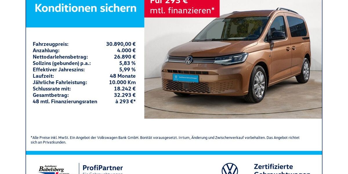 VW Caddy 10.845 km 28.970 € Potsdam 14482