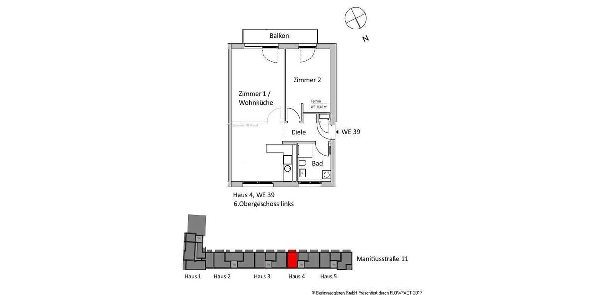 Etagenwohnung Berlin Neukölln - 2 Zimmer, 63 m&sup2;, 559.038&euro; | Angebot:26912830