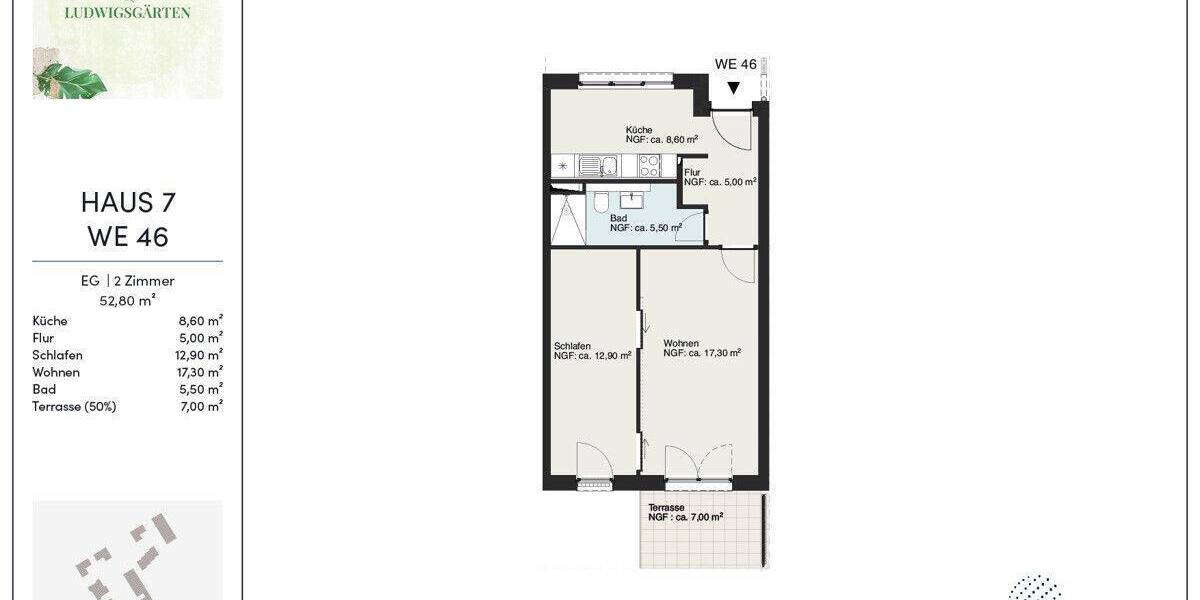 Etagenwohnung Ludwigsfelde - 2 Zimmer, 52 m&sup2;, 283.536&euro; | Angebot:26882744