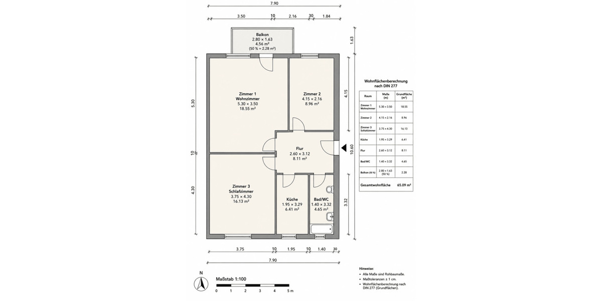 Etagenwohnung Berlin Gesundbrunnen - 2 Zimmer, 65 m&sup2;, 268.300&euro; | Angebot:26656829