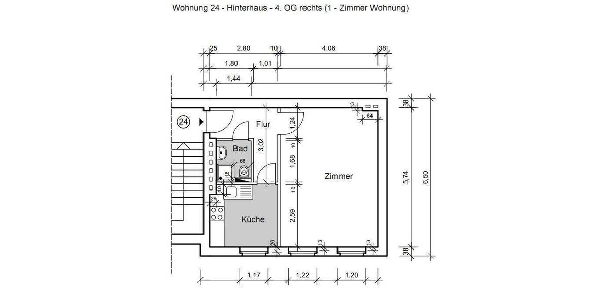 Etagenwohnung Berlin Moabit - 1 Zimmer, 38 m&sup2;, 148.000&euro; | Angebot:24416430