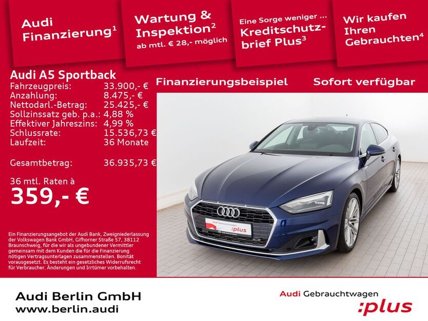 Audi A5 39.500 km 33.900 € Berlin 12489