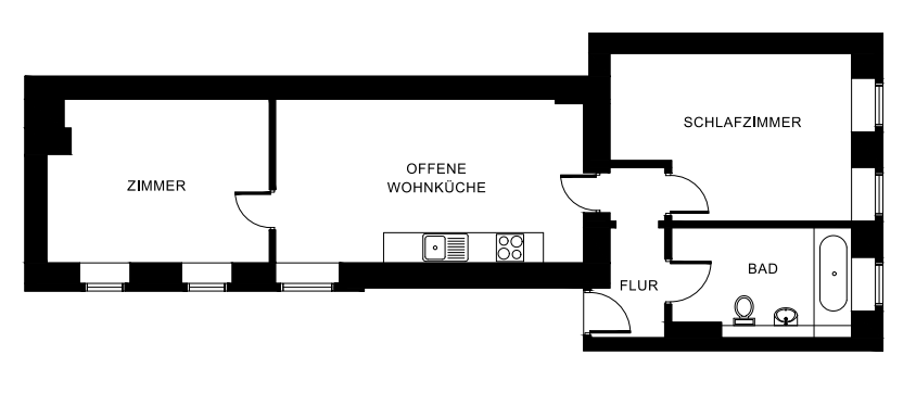 Etagenwohnung Berlin Kreuzberg - 2 Zimmer, 67 m&sup2;, 279.900&euro; | Angebot:25700717