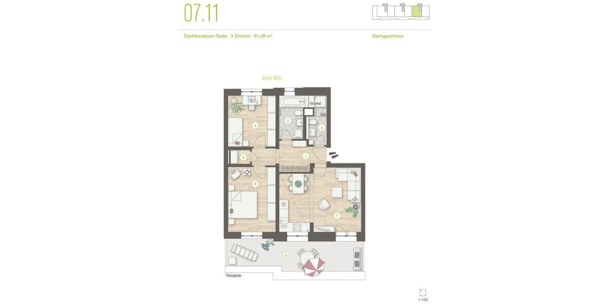 Terrassenwohnung Nauen - 3 Zimmer, 81 m&sup2;, 1.240&euro; | Angebot:26253246