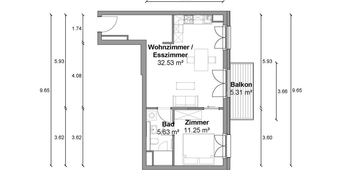 Etagenwohnung Berlin Mitte - 2 Zimmer, 52 m&sup2;, 1.530&euro; | Angebot:26285479