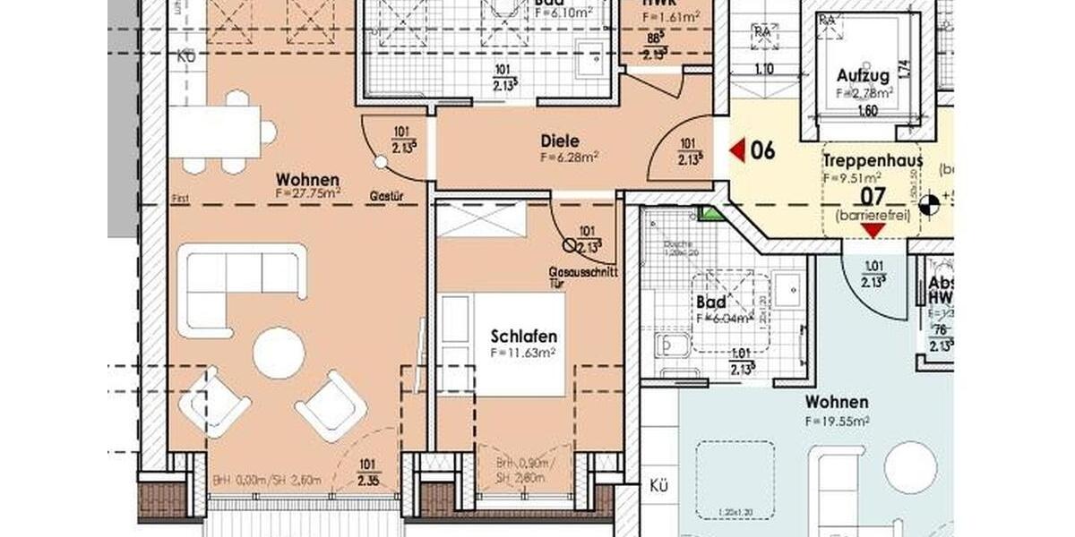 Dachgeschoßwohnung Nauen - 2 Zimmer, 68 m&sup2;, 918&euro; | Angebot:24441295