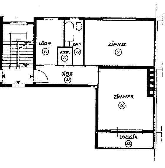 Etagenwohnung Berlin Schöneberg - 2 Zimmer, 58 m&sup2;, 960&euro; | Angebot:26310277