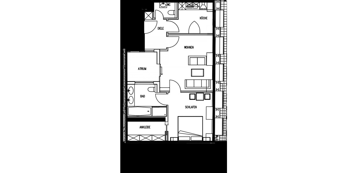 Etagenwohnung Berlin Mitte - 2 Zimmer, 61 m&sup2;, 1.485&euro; | Angebot:26310384