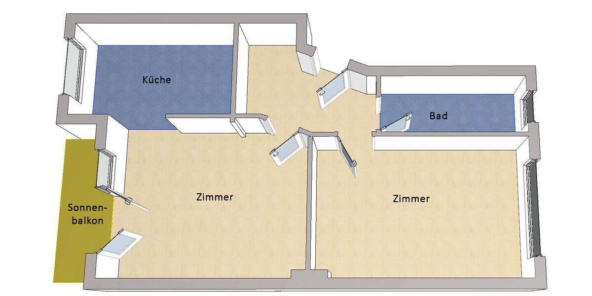 Etagenwohnung Berlin Wilmersdorf - 2 Zimmer, 60 m&sup2;, 410.000&euro; | Angebot:26656730