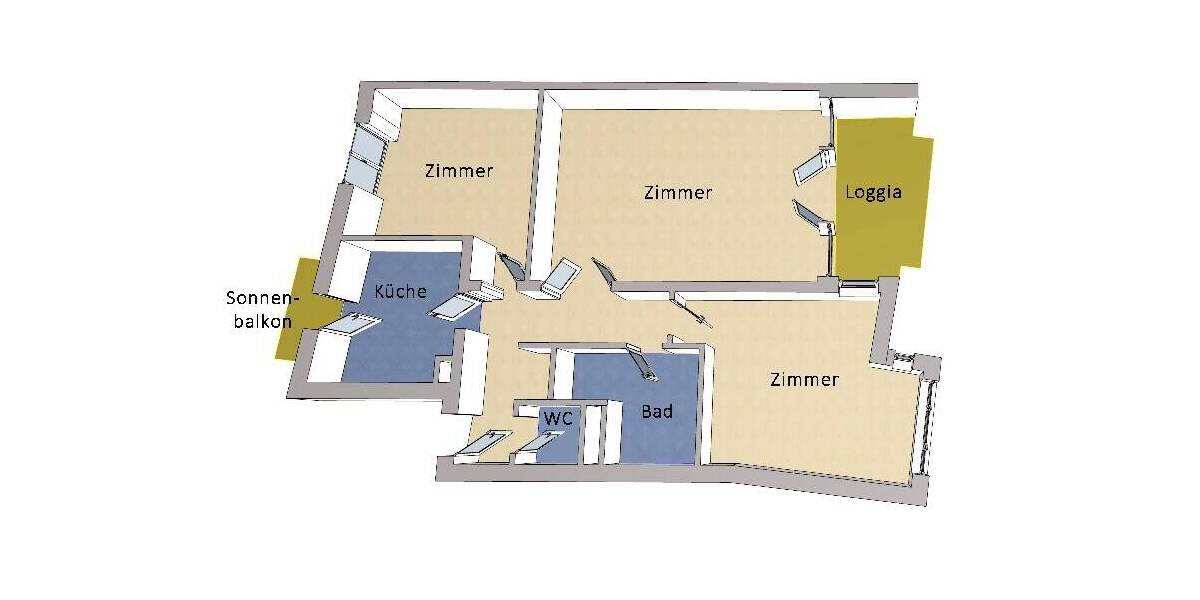 Etagenwohnung Berlin Adlershof - 3 Zimmer, 90 m&sup2;, 589.000&euro; | Angebot:26376186