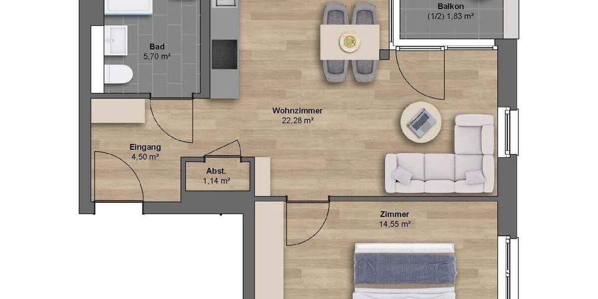 Alleine oder als Paar - 2-Zimmer-Wohnung im ERTBEZUG 2 zimmer