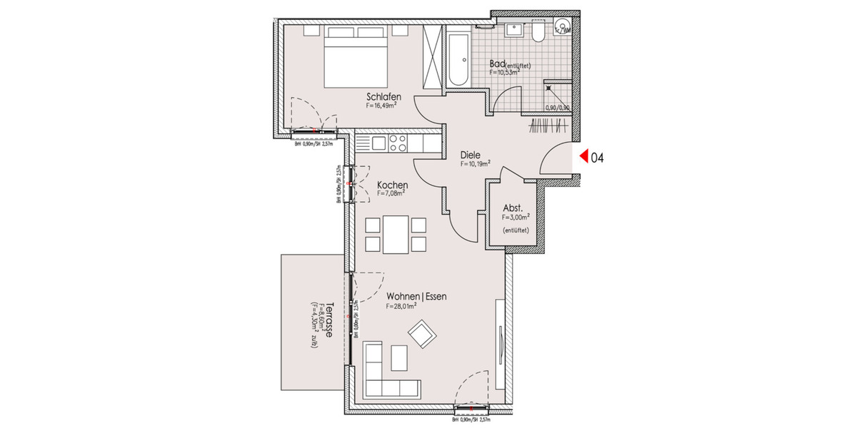 Erdgeschoßwohnung Nauen - 2 Zimmer, 80 m&sup2;, 987&euro; | Angebot:24863035