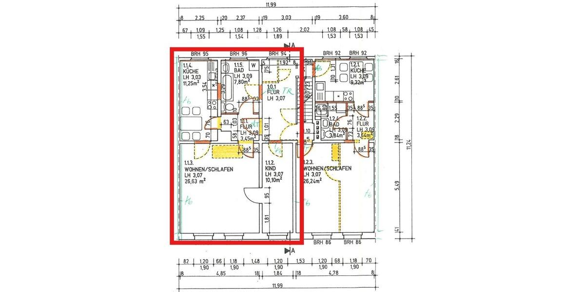Etagenwohnung Potsdam Berliner Vorstadt - 2 Zimmer, 59 m&sup2;, 287.000&euro; | Angebot:26544390
