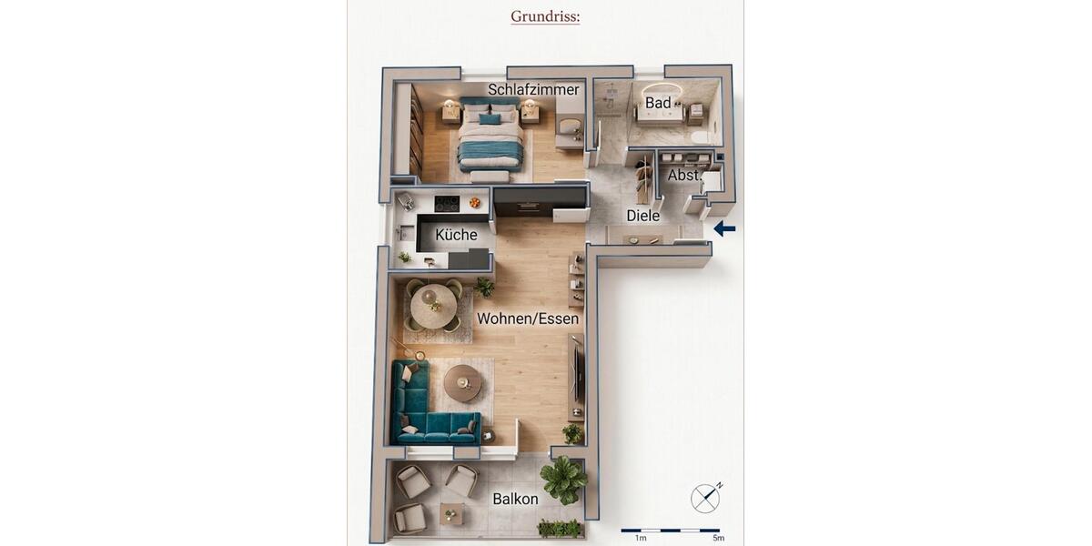 Etagenwohnung Werder (Havel) - 2 Zimmer, 60 m&sup2;, 234.560&euro; | Angebot:27295769