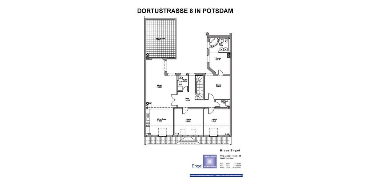 Dachgeschoßwohnung Potsdam Berliner Vorstadt - 4 Zimmer, 162 m&sup2;, 2.445&euro; | Angebot:25986919