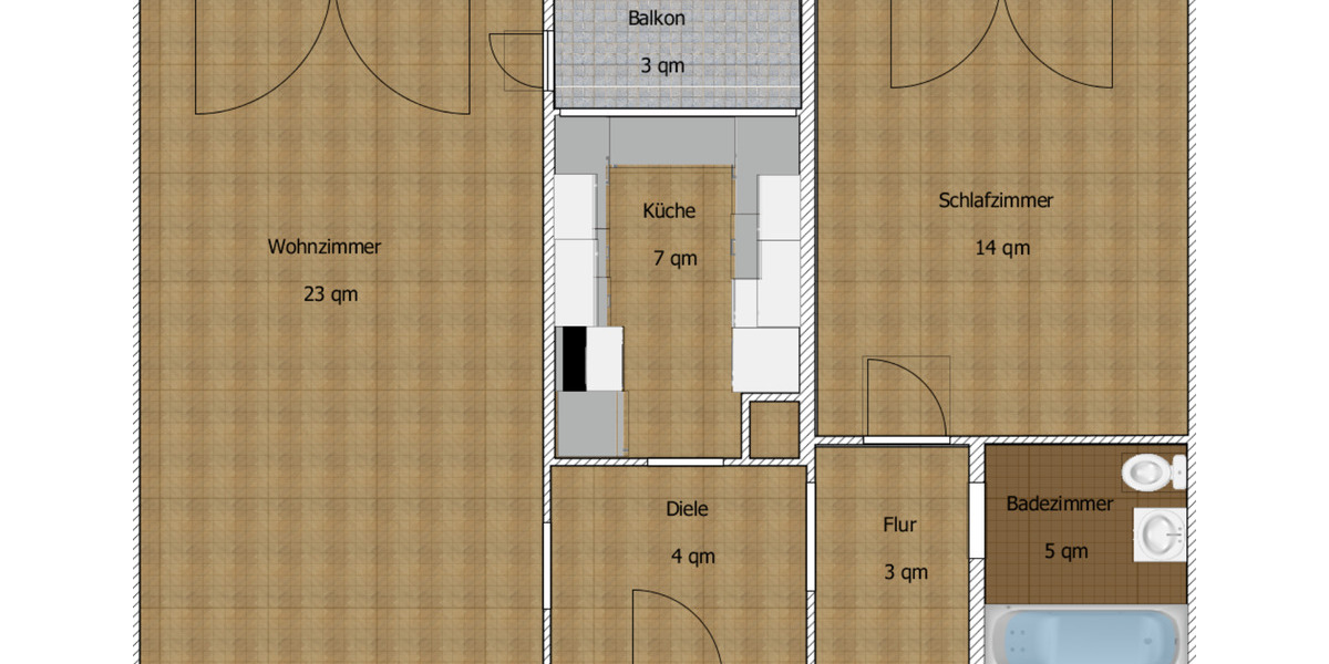Erdgeschoßwohnung Berlin Spandau - 2 Zimmer, 59 m&sup2;, 239.000&euro; | Angebot:25256917