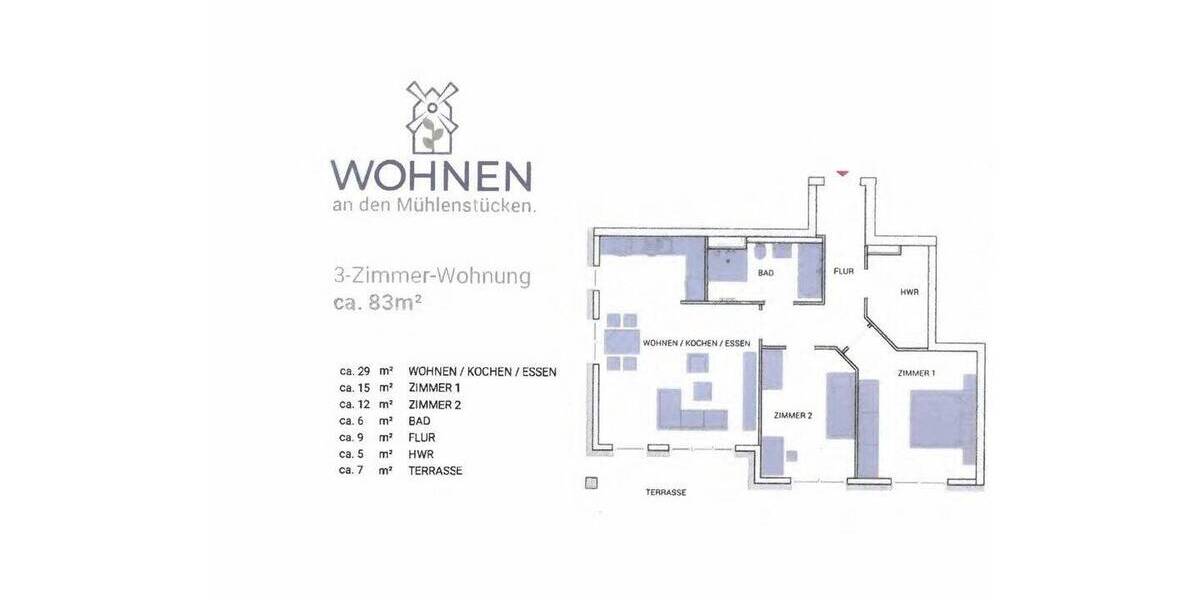Etagenwohnung Nauen - 3 Zimmer, 82 m&sup2;, 1.033&euro; | Angebot:26751028