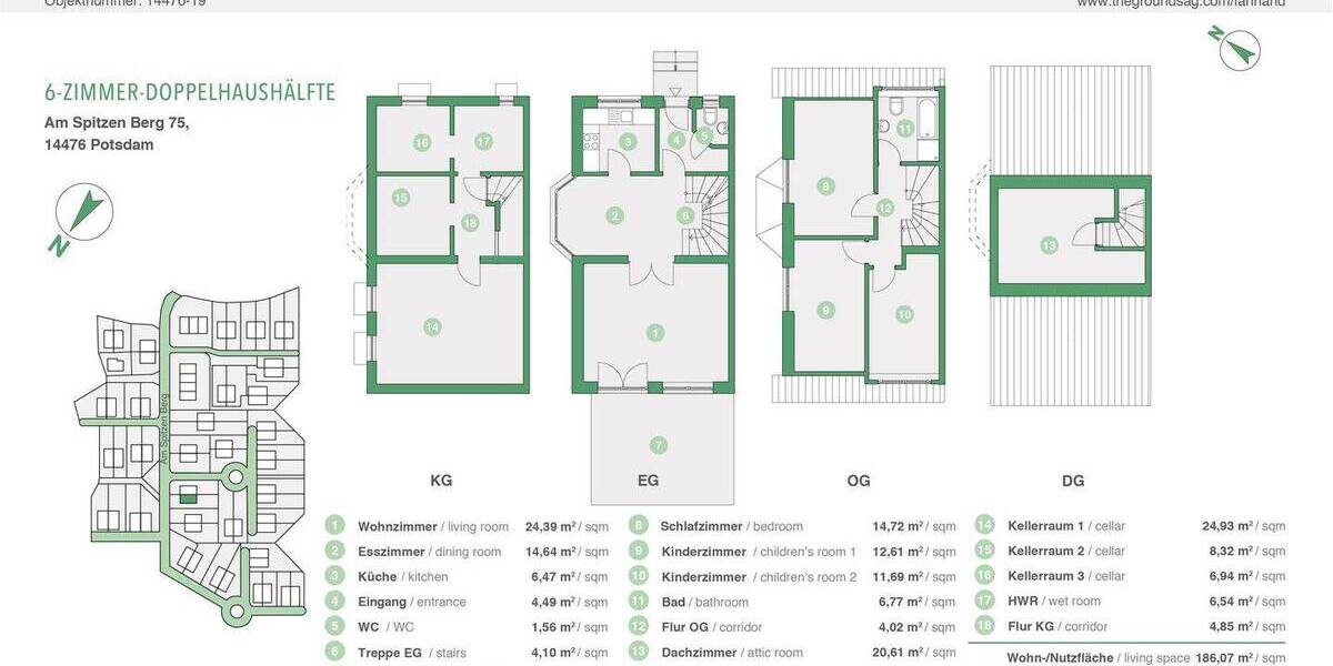 Doppelhaushälfte Potsdam Fahrland - 6 Zimmer, 110 m&sup2;, 466.500&euro; | Angebot:25886032