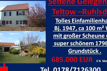 Haus Teltow Ruhlsdorf - 4 Zimmer, 103 m&sup2;, 685.000&euro; | Angebot:26541270
