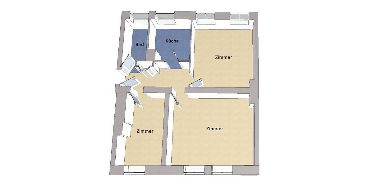 Etagenwohnung Berlin Friedrichshain Friedrichshain - 3 Zimmer, 69 m&sup2;, 437.000&euro; | Angebot:26851018