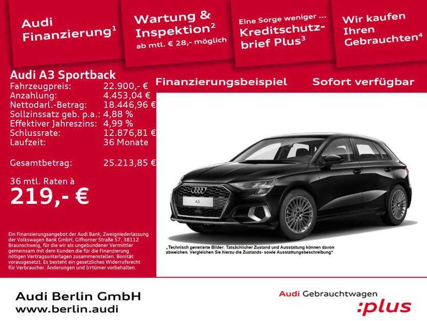 Audi A3 50.600 km 22.900 € Berlin 12489