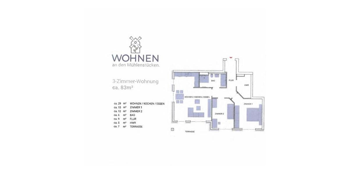 Erdgeschoßwohnung Nauen - 3 Zimmer, 83 m&sup2;, 1.033&euro; | Angebot:25901427
