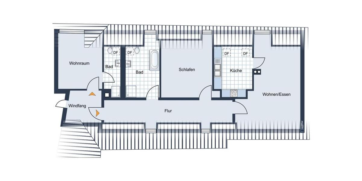 Dachgeschoßwohnung Ludwigsfelde - 3 Zimmer, 96 m&sup2;, 1.295&euro; | Angebot:24432637