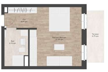 Wohnung zum Mieten in Stahnsdorf 799 € 36.42 m² 1 zimmer