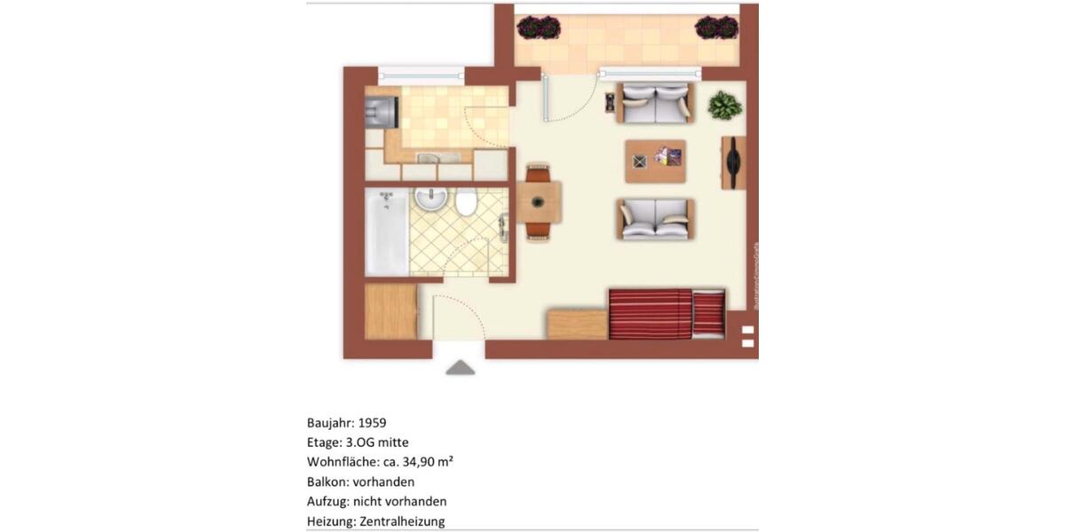 Dachgeschoßwohnung Berlin Spandau - 1 Zimmer, 35 m&sup2;, 165.000&euro; | Angebot:26600813
