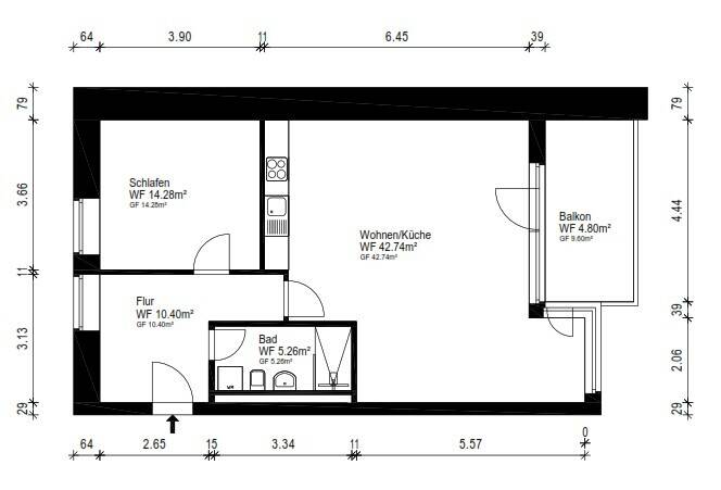 Etagenwohnung Potsdam Brandenburger Vorstadt - 2 Zimmer, 78 m&sup2;, 414.000&euro; | Angebot:26273695